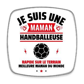 maman handballeuse,Cadeau fête des mères - Magnet carré - blanc - Devant