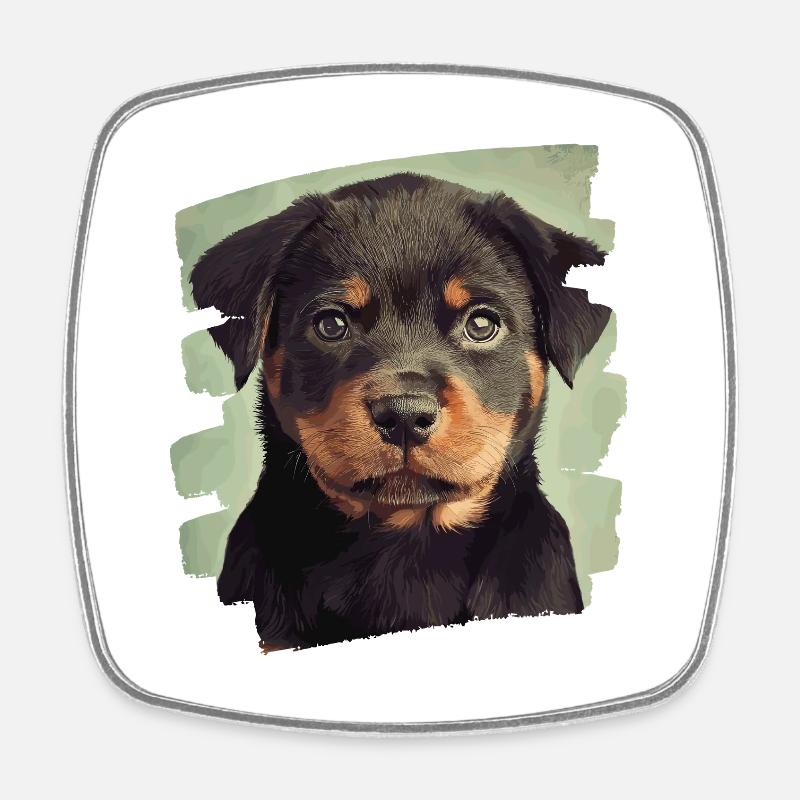 Rottweiler - Viereckiger Kühlschrankmagnet - Weiß