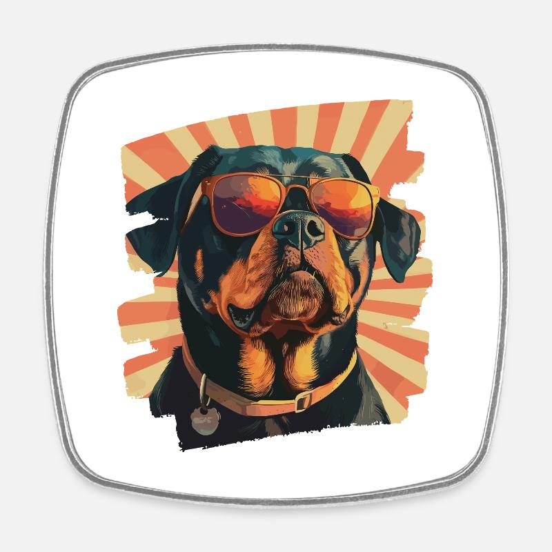 Rottweiler - Viereckiger Kühlschrankmagnet - Weiß