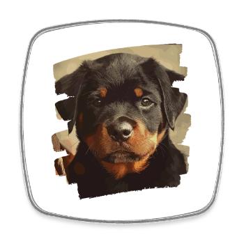 Rottweiler - Magnet carré - blanc - Devant