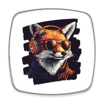 Fuchs - Viereckiger Kühlschrankmagnet - Weiß - Vorne