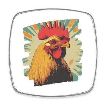 Rooster - Square fridge magnet - white - Front
