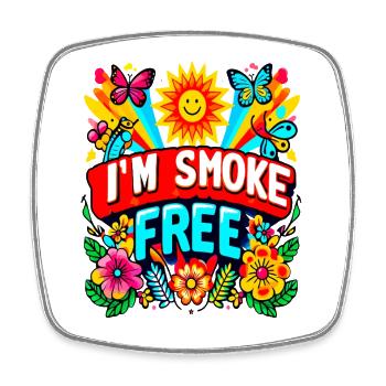 Smoke-free I'm Smoke Free Colorful Motivation - Square fridge magnet - white - Front
