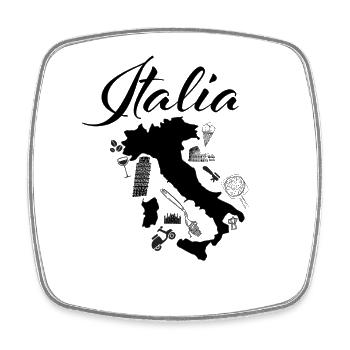 Italien,Italienisch - Viereckiger Kühlschrankmagnet - Weiß - Vorne