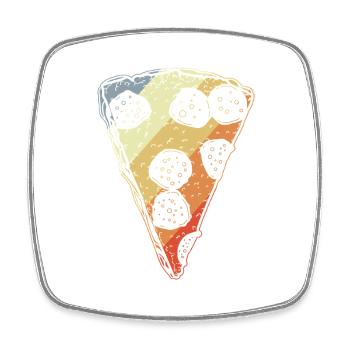 Retro Pizza - Square fridge magnet - white - Front