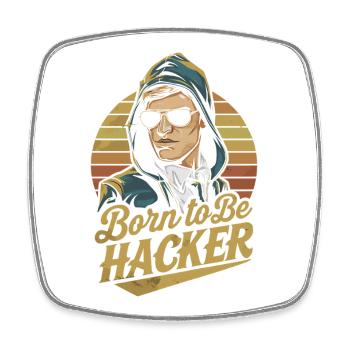 Born to Be Hacker – Informatik Nerd IT - Viereckiger Kühlschrankmagnet - Weiß - Vorne