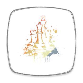 Chess Pieces Graffiti - Square fridge magnet - white - Front