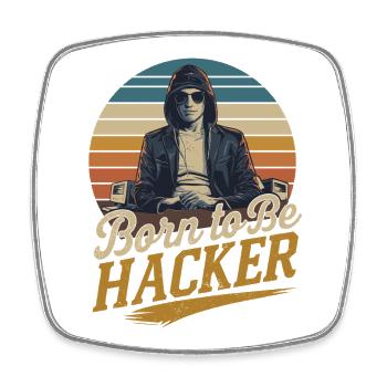 Born to Be Hacker – Informatik Nerd IT - Viereckiger Kühlschrankmagnet - Weiß - Vorne