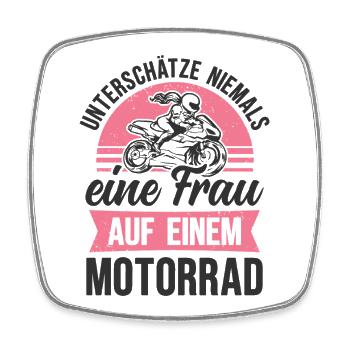 Motorrad Frau Bikerin Motorradfahrerin - Viereckiger Kühlschrankmagnet - Weiß - Vorne