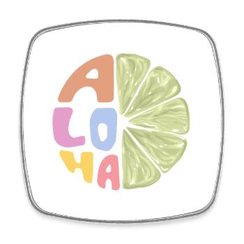 Aloha - Square fridge magnet - white - Front