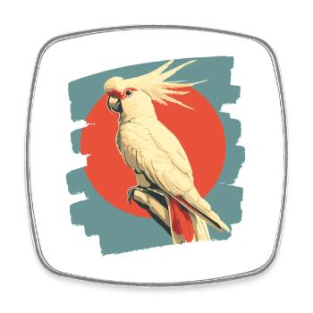 Cockatoo - Square fridge magnet - white - Front