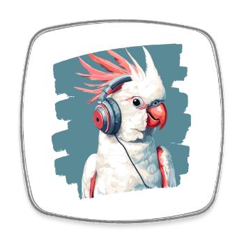 Cockatoo - Square fridge magnet - white - Front