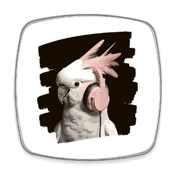 Cockatoo - Square fridge magnet - white - Front