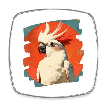 Cockatoo - Square fridge magnet - white - Front