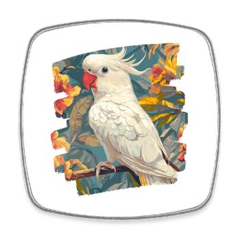 Cockatoo - Square fridge magnet - white - Front