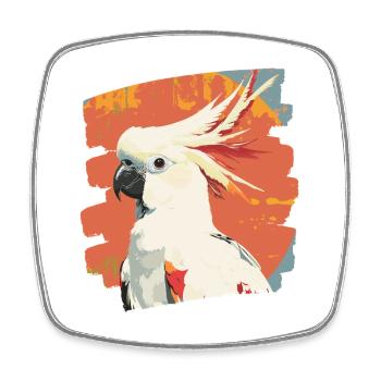 Cockatoo - Square fridge magnet - white - Front