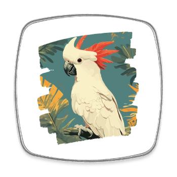 Cockatoo - Square fridge magnet - white - Front