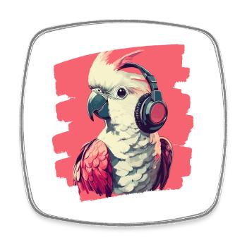 Cockatoo - Square fridge magnet - white - Front