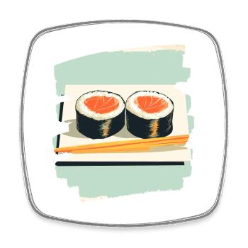 Sushi - Square fridge magnet - white - Front