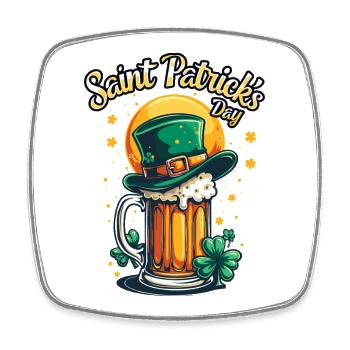 Bière de la Saint-Patrick - Magnet carré - blanc - Devant