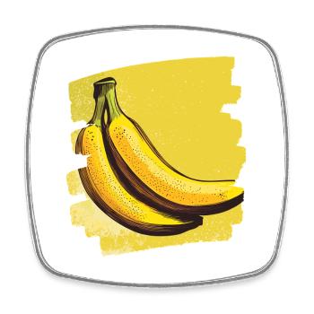 Banana - Square fridge magnet - white - Front