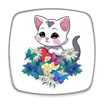 Spring Cats Cat Heart Tyrol Austria Child - Square fridge magnet - white - Front