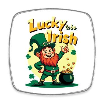 Lucky to be Irish – St. Patrick’s Day Leprechaun - Viereckiger Kühlschrankmagnet - Weiß - Vorne