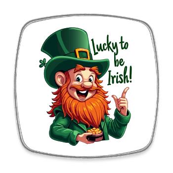 Lucky to be Irish – St. Patrick’s Day Leprechaun - Viereckiger Kühlschrankmagnet - Weiß - Vorne