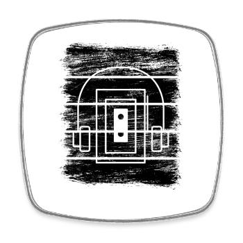 Kassettenspieler - Viereckiger Kühlschrankmagnet - Weiß - Vorne