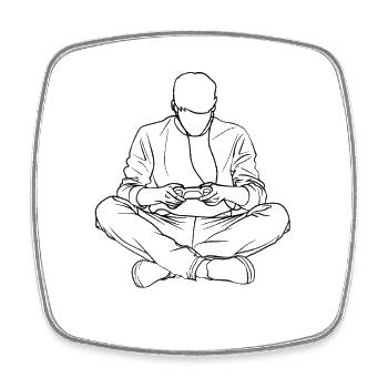 Gaming Boy Drawing - Square fridge magnet - white - Front