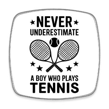 Tennis Dire Garçons Drôle Tennis Cadeau - Magnet carré - blanc - Devant
