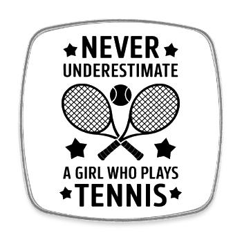 Tennis Dire Fille Drôle Tennis Cadeau - Magnet carré - blanc - Devant