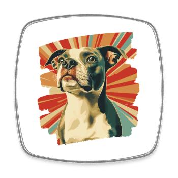 American Staffordshire 2 - Viereckiger Kühlschrankmagnet - Weiß - Vorne