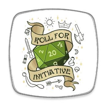 Roll for Initiative – Würfel dein Schicksal - Viereckiger Kühlschrankmagnet - Weiß - Vorne