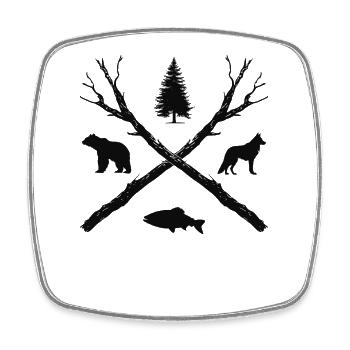 Outdoor Hiking Forest Wilderness Nature Lover Gift - Square fridge magnet - white - Front