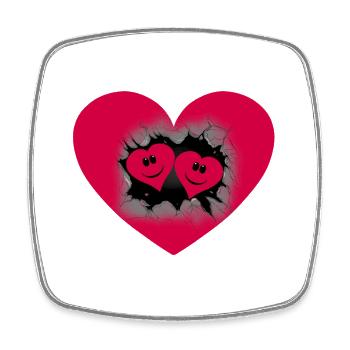Cœur de la Saint-Valentin Coeurs Partenaire Saint-Valentin Amour - Magnet carré - blanc - Devant