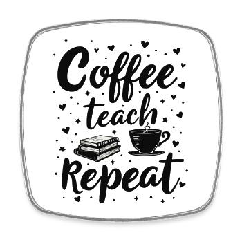 CoffeeTeach Repeat – Formation des formateurs d’enseignants - Magnet carré - blanc - Devant