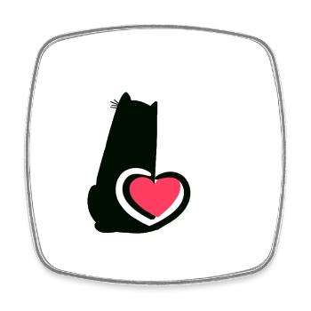 Katzen Valentin Katze Herz Herzen Liebe - Viereckiger Kühlschrankmagnet - Weiß - Vorne