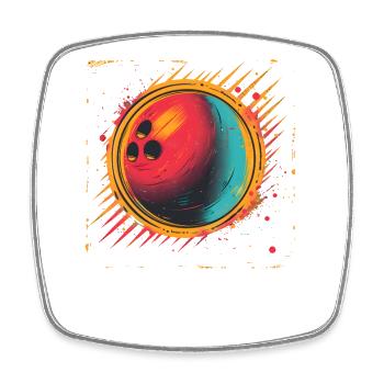 Bowling Vaporwave - Viereckiger Kühlschrankmagnet - Weiß - Vorne