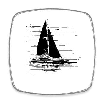 Voile - Magnet carré - blanc - Devant