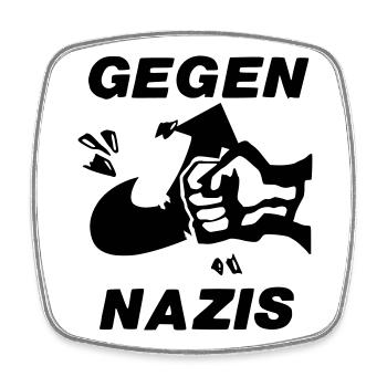 Gegen Nazis - Viereckiger Kühlschrankmagnet - Weiß - Vorne