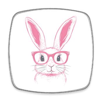 Rabbit Bunny Glasses Bunny Ears Bunny Gift - Square fridge magnet - white - Front