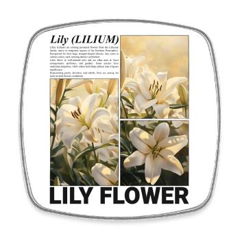 Fleur de lys Fleur de lys Botanique Esthétique Cadeau - Magnet carré - blanc - Devant