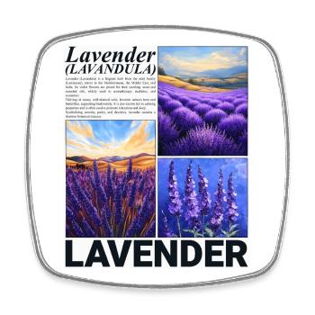 Lavender Lavandula Nature Provence Botanical Gift - Square fridge magnet - white - Front