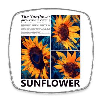 Sunflower Nature Summer Botanical Blossoms Gift - Square fridge magnet - white - Front