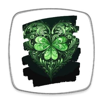 Saint-Patrick Shamrock Heart - Magnet carré - blanc - Devant