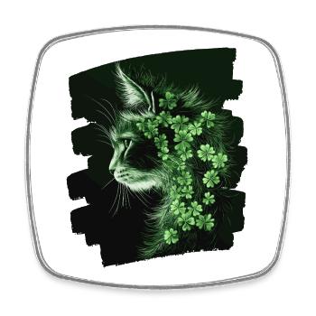 Chat de la Saint-Patrick - Magnet carré - blanc - Devant