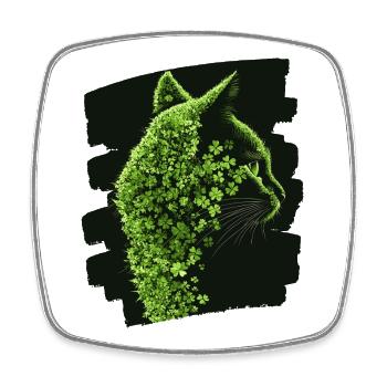 Chat de la Saint-Patrick - Magnet carré - blanc - Devant