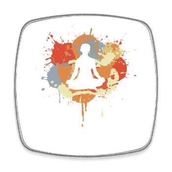 Yoga - Square fridge magnet - white - Front