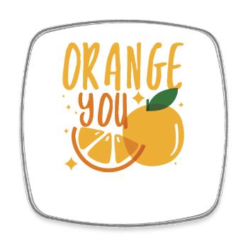 orange you glad to see me - Viereckiger Kühlschrankmagnet - Weiß - Vorne